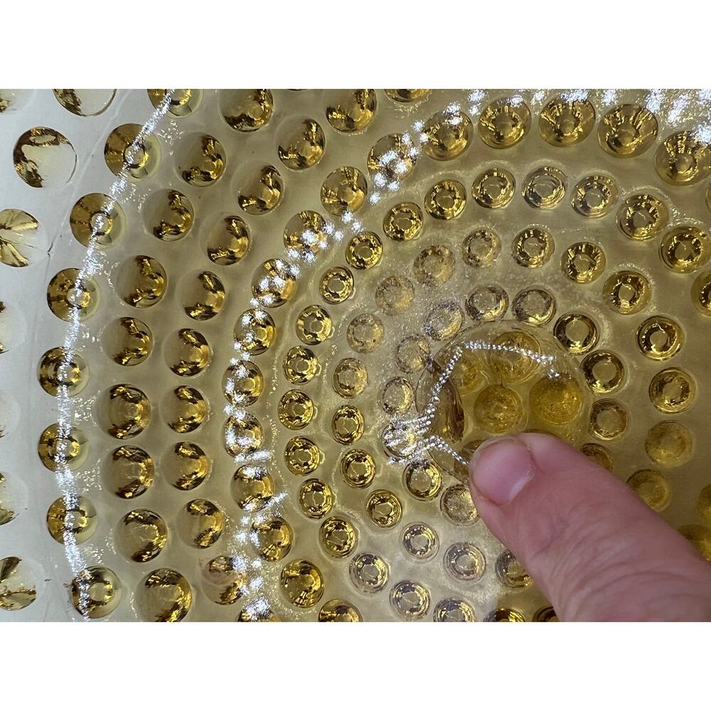 Vintage Amber Hobnail Ruffle Glass Bowl Square Candy‎ Dish - Picture 4 of 6